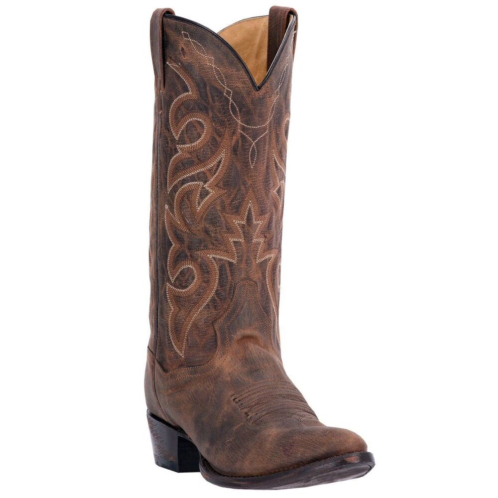Dan Post Boots Renegade Distressed Embroidered Snip Toe Pull On Cowboy Men Sz 12